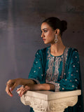 Allure By IH Be-My-Guest Thai Silk Embroidered Stitched 3-Piece Suit-Pine