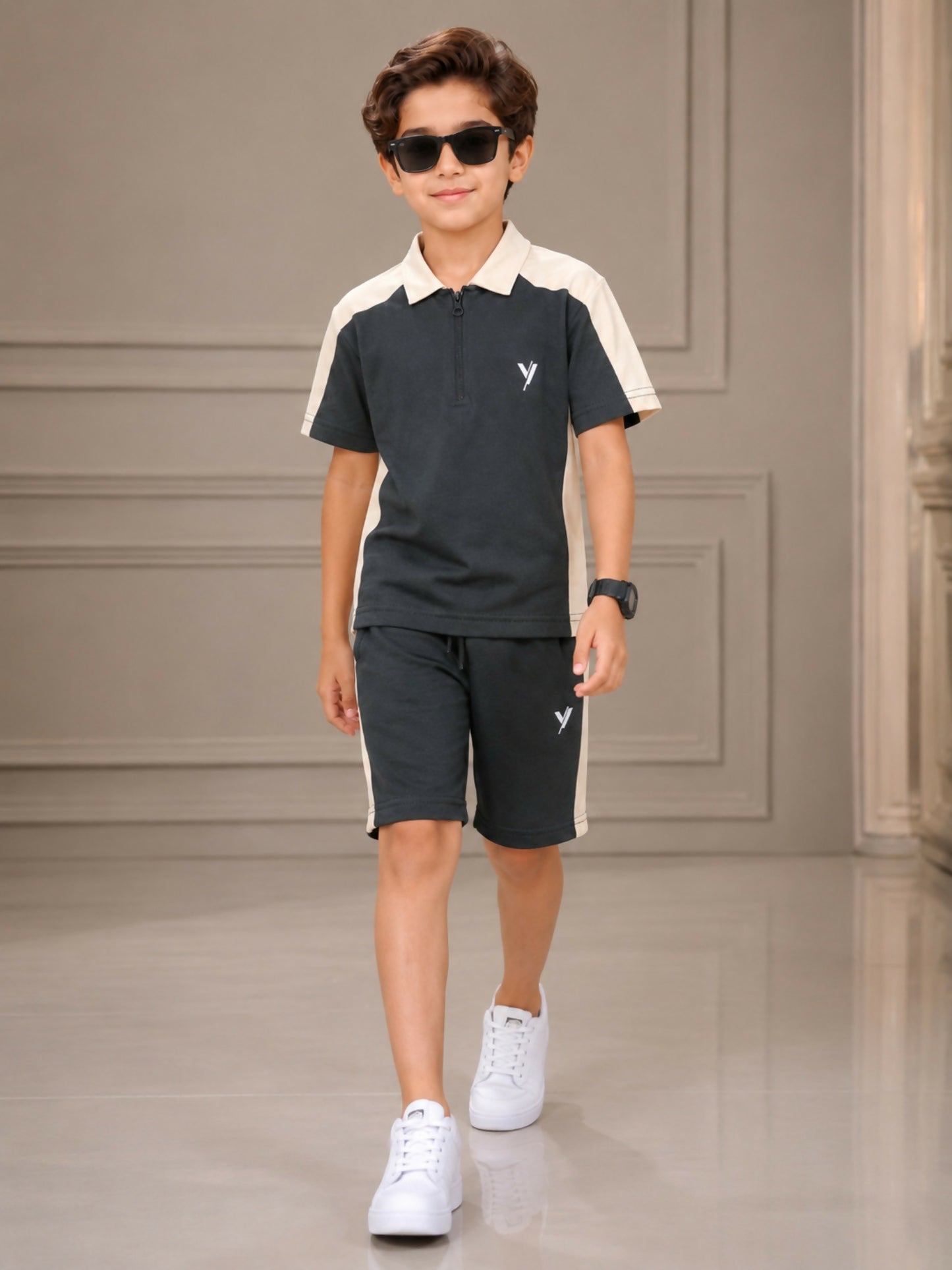Velvour Boys Single Jersey Tracksuit-VST75-B