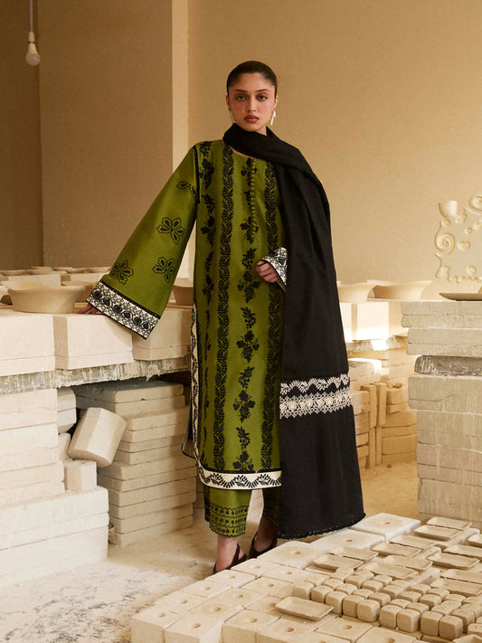 Hussain Rehar Khaddar'25 Embroidered Stitched 3-Piece Suit-Gulmarg