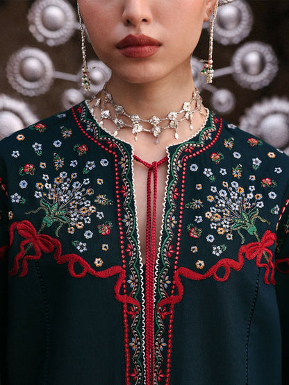 Jugnu By Hussain Rehar Khaddar'25 Embroidered Unstitched 3-Piece Suit-Rati