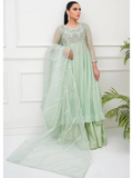 Allure By IH Lehr Chiffon Embroidered Lehenga-Matcha