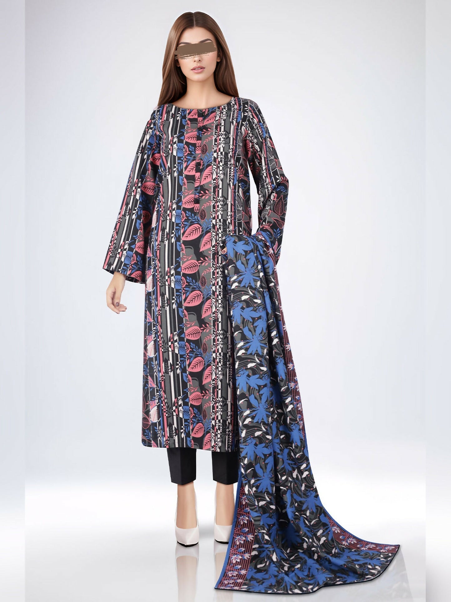 Saya Cotton Khaddar Printed Unstitched 3-Piece Suit-U04-24350-05B