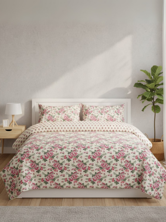 Dynasty Printed 3 Piece King Bedsheet Set-165