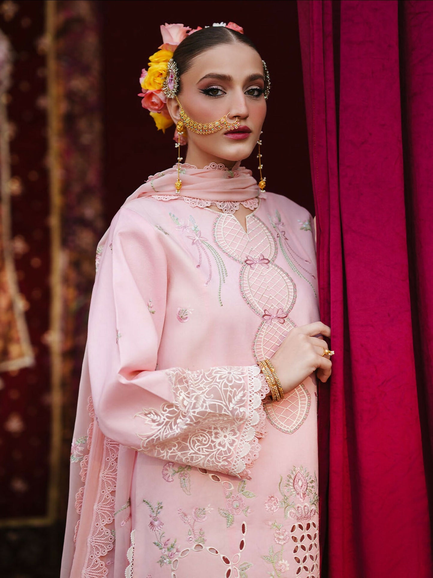Mahnur Gul Luxury Lawn'26 Embroidered Stitched 3-Piece Suit-G-004
