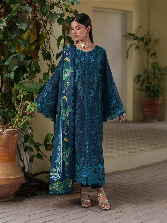 Blue Binilyas Heritage Dore Summer'26 Lawn Embroidered Stitched 3-Piece Suit-173-A