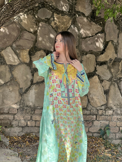 Tehzeeb Libas Silky Lawn Printed Stitched 2-Piece Suit-SHIZA