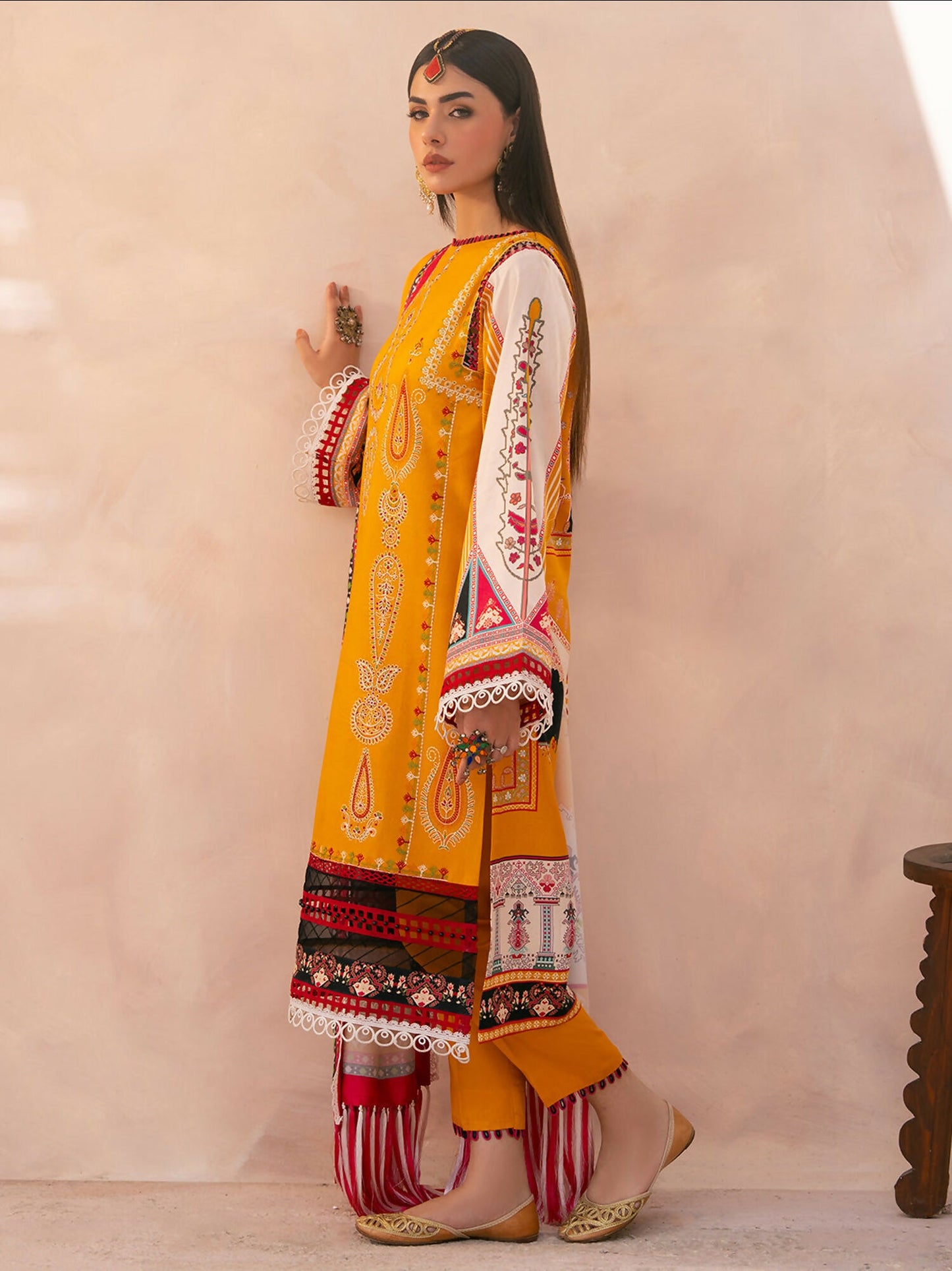 Binilyas Kotrai Embroidered Unstitched 3-Piece Suit-791-B