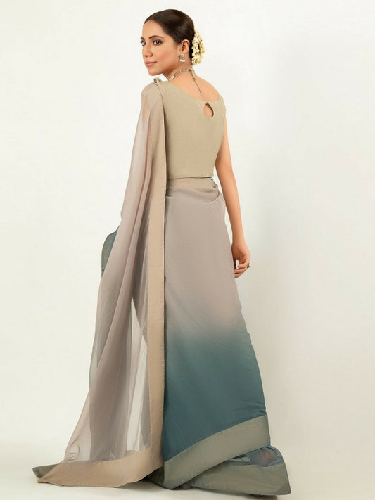 Imran Aftab Chiffon Printed Unstitched Saree-IASC 02
