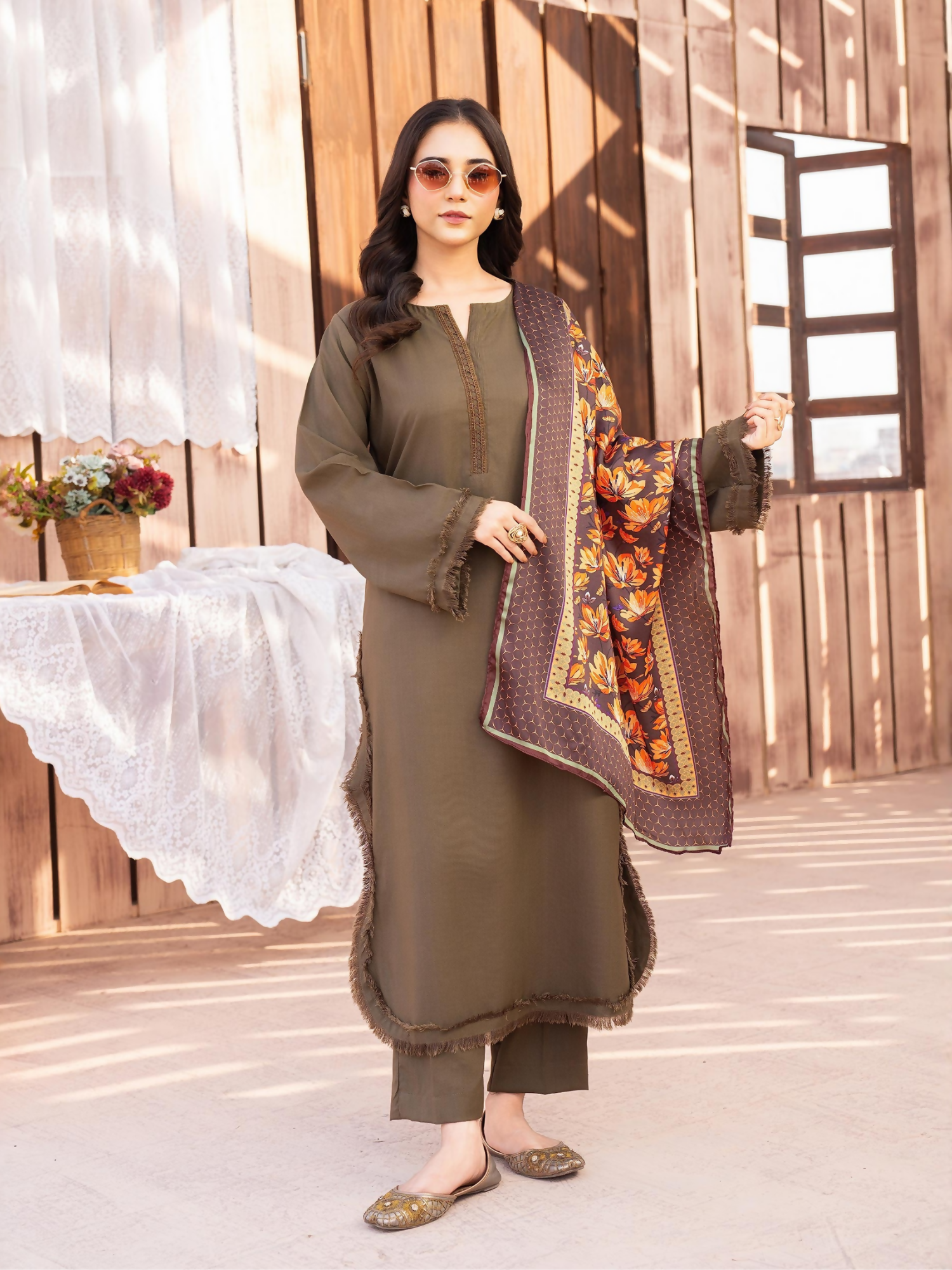 Panache Apparel Winter Core Linen Stitched Suit-Flurry