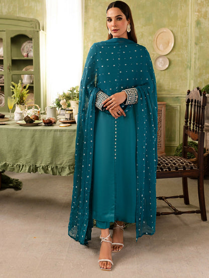 Allure By IH Raw Silk Embellished Stitched 3-Piece Suit-Mahira