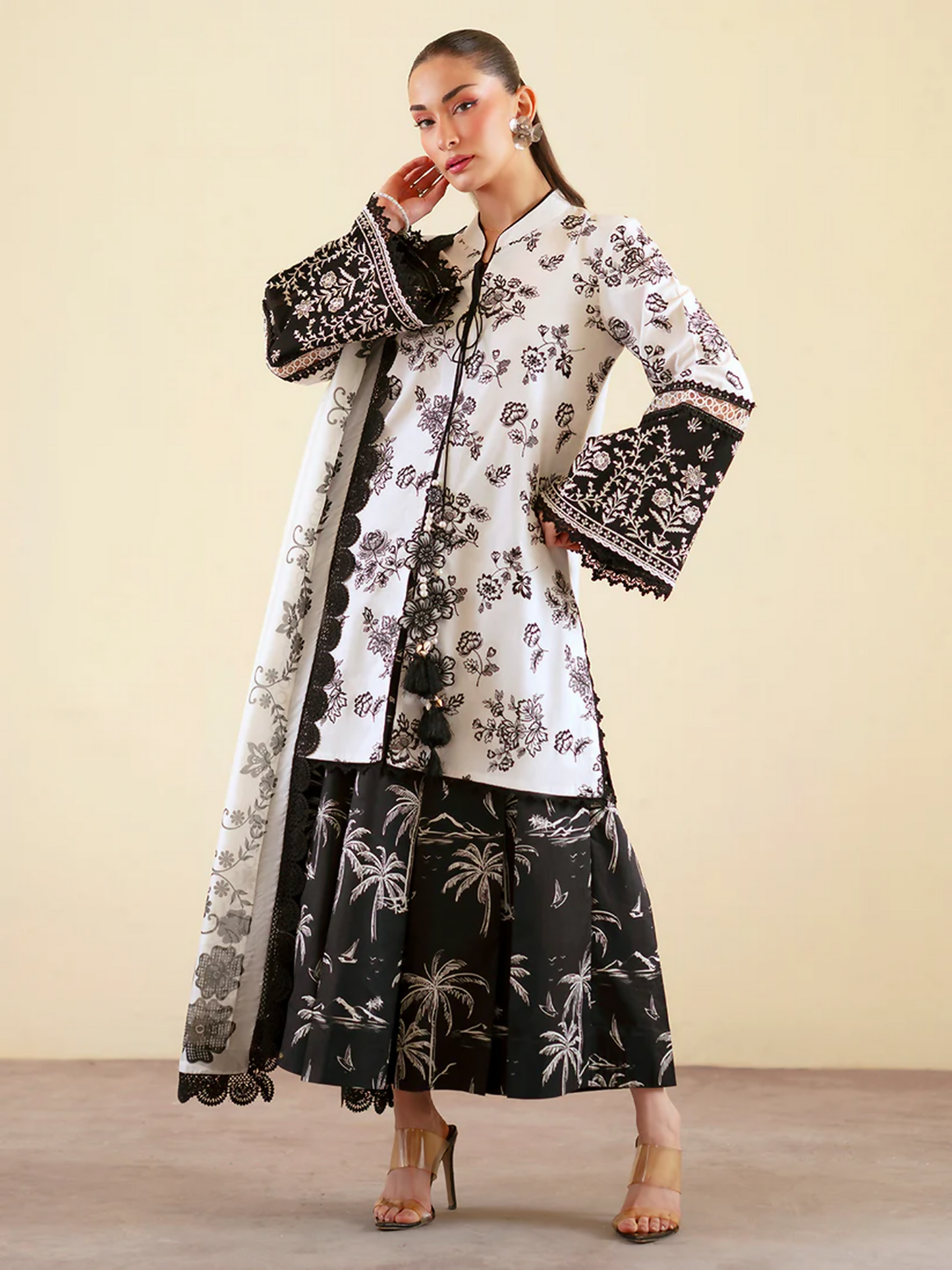 Mahnur Ember Lawn Embroidered Unstitched 3-Piece Suit-EM-005