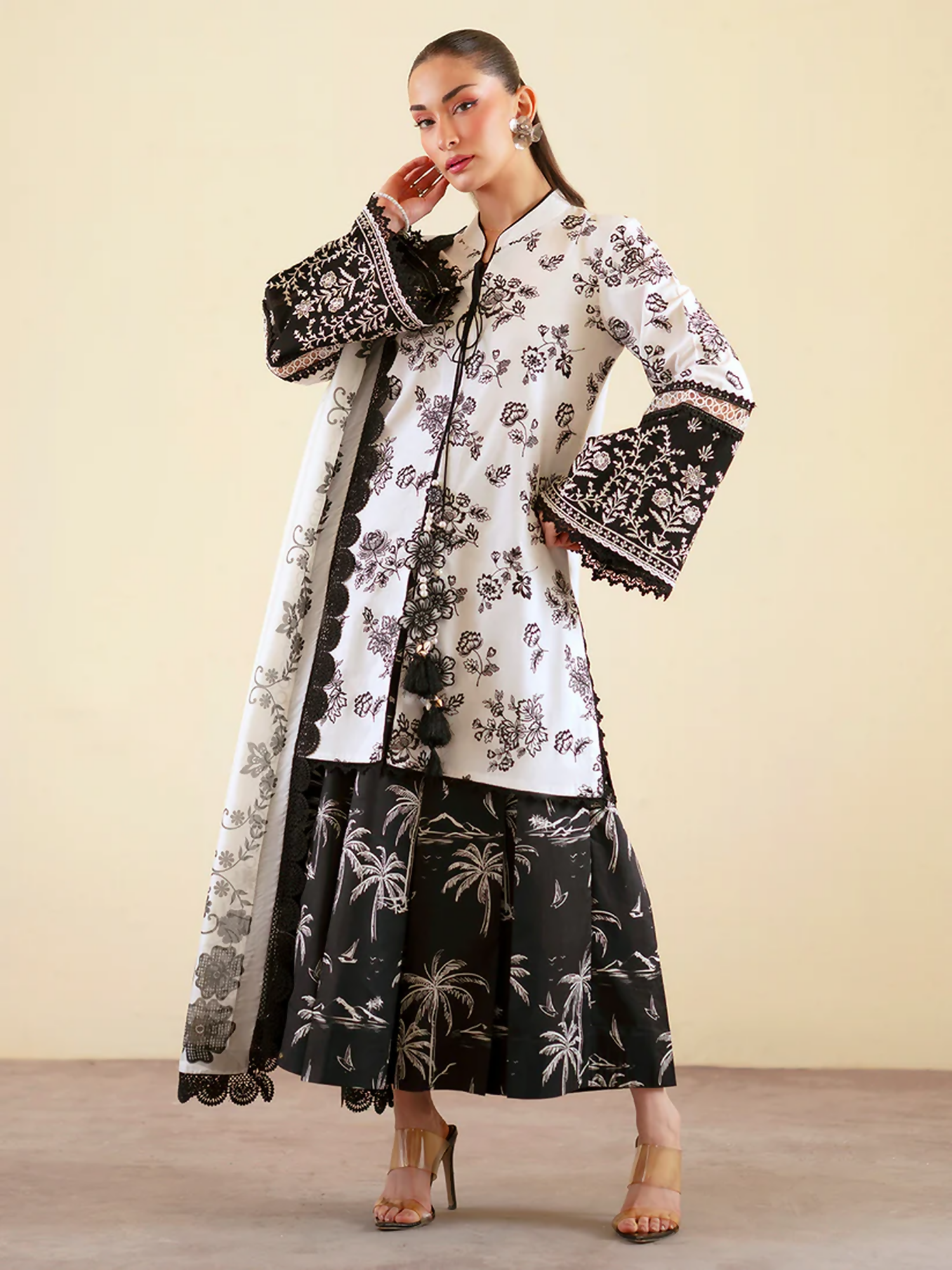 Mahnur Ember Lawn Embroidered Unstitched 3-Piece Suit-EM-005