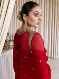 Hussain Rehar Moon In The Golden Cup Organza Embellished Stitched 3-Piece Suit-Sevgi