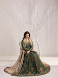 Shurooq Echoes In Bloom Zari Cotton Net Embellished Stitched 3-Piece Suit-Emerald Whisper
