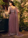 Hemstitch Net Embroidered Stitched 3-Piece Suit-Moonlight