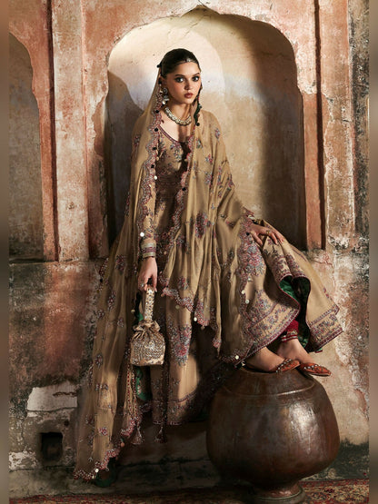 Hussain Rehar Massarat Festive Unstitched'25 Raw Silk 3-Piece Suit-Mahvash