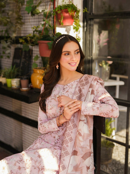 Panache Apparel Daily Essentials RTW Cambric Printed Stitched 3-Piece Suit-Flamingo