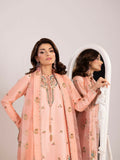 Shurooq Echoes In Bloom Silk Embellished Stitched 3-Piece Suit-Blush Dawn