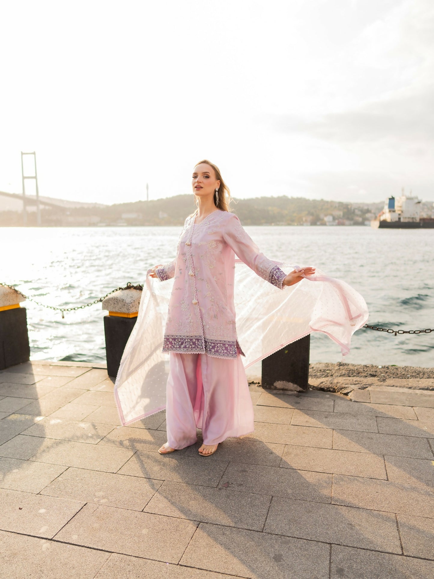 Farooq Hameed Studio EiD Collection'26 Pure Silk Embroidered Stitched 3-Piece Suit-Eva