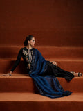 Hussain Rehar Luxury Pret'23 Raw Silk Embellished Stitched 3-Piece Suit-Negra