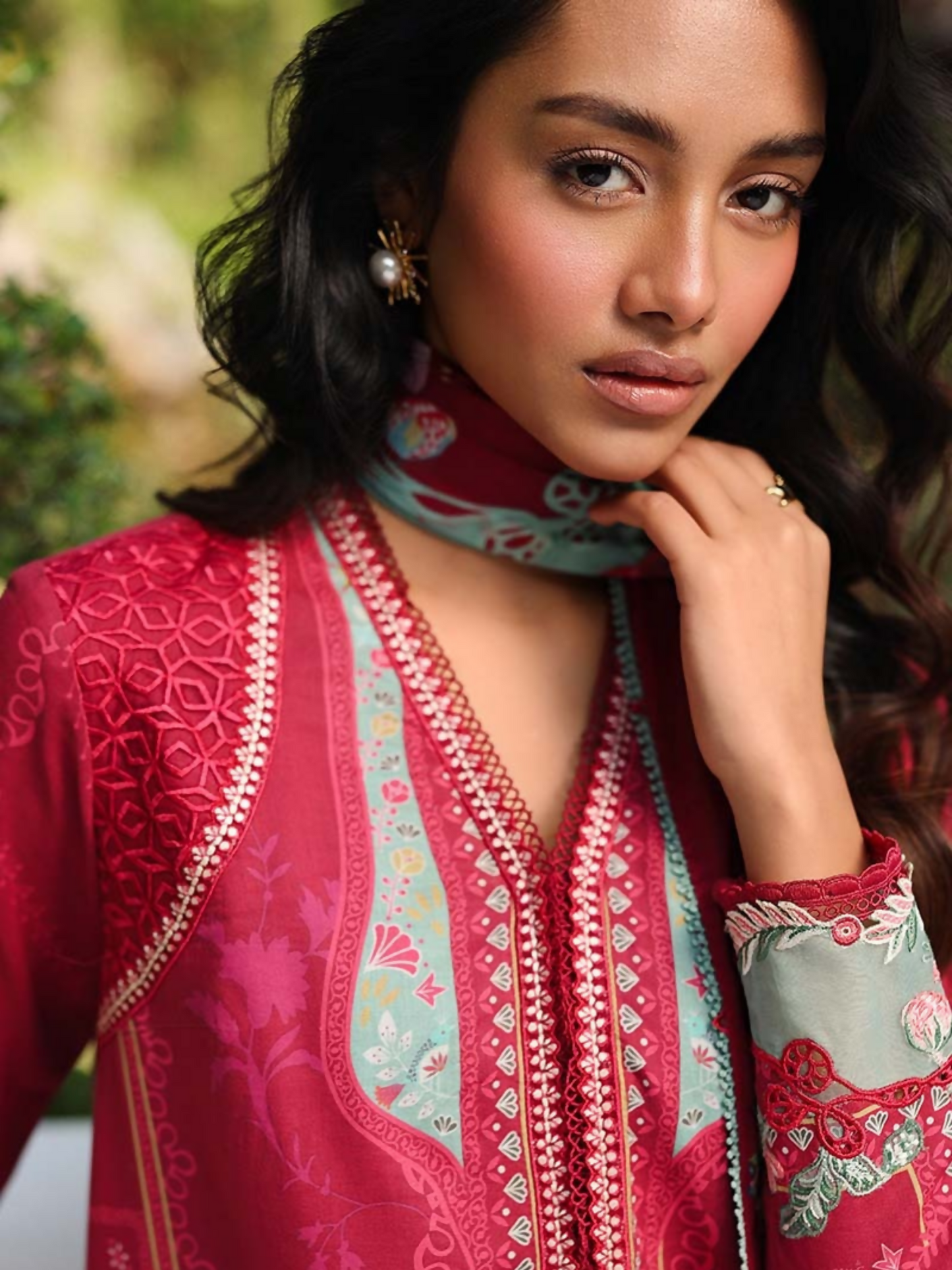 Qalamkar Qprints Lawn'26 Embroidered Unstitched 3-Piece Suit-AX-05-(A)-Brie