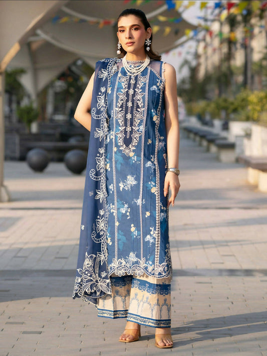 Mahnur Broadway Luxury Lawn'26 Embroidered Stitched 3-Piece Suit-BW-003
