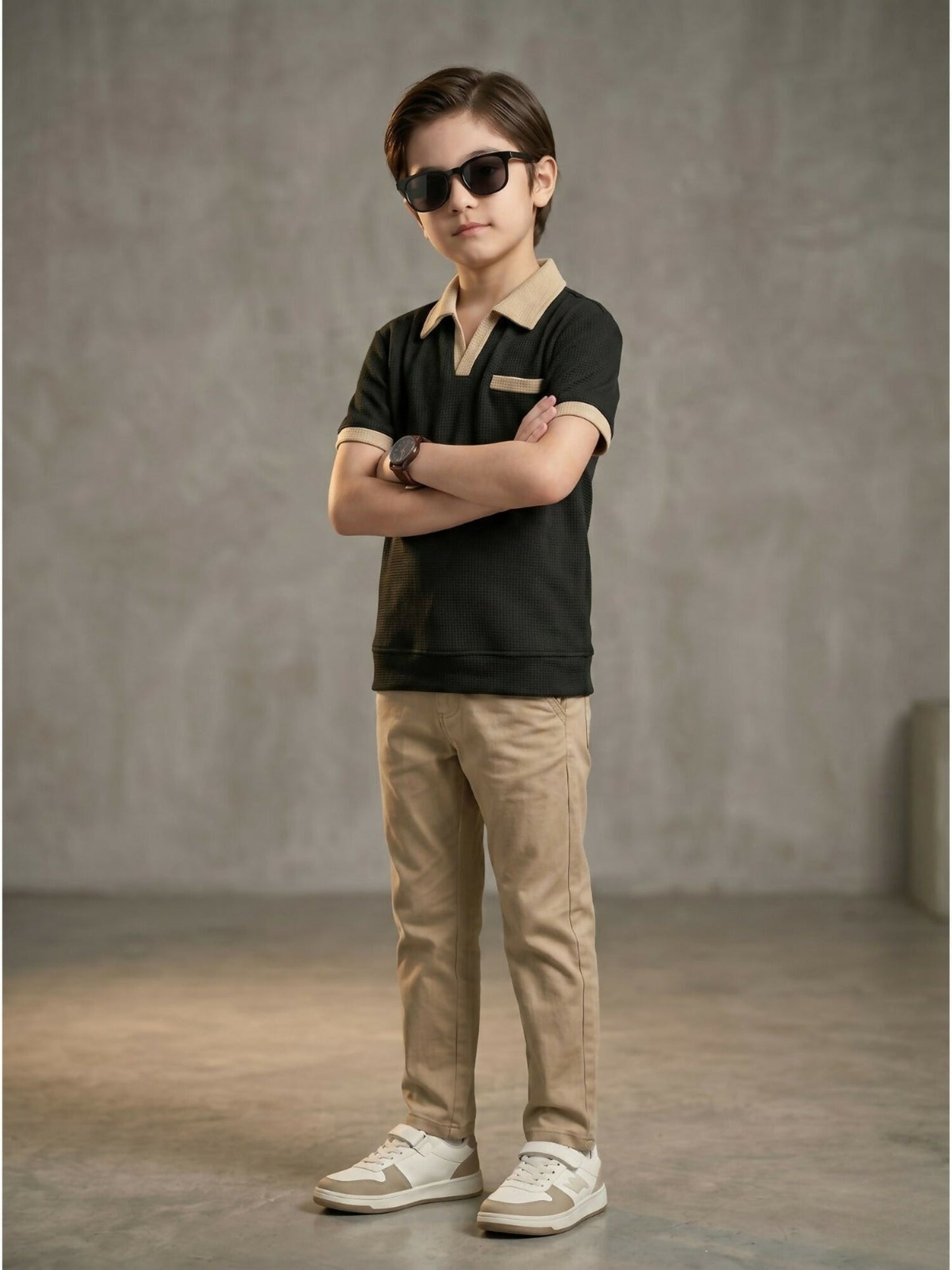 Velvour Boys Polyester Polo Shirt-VP27-B