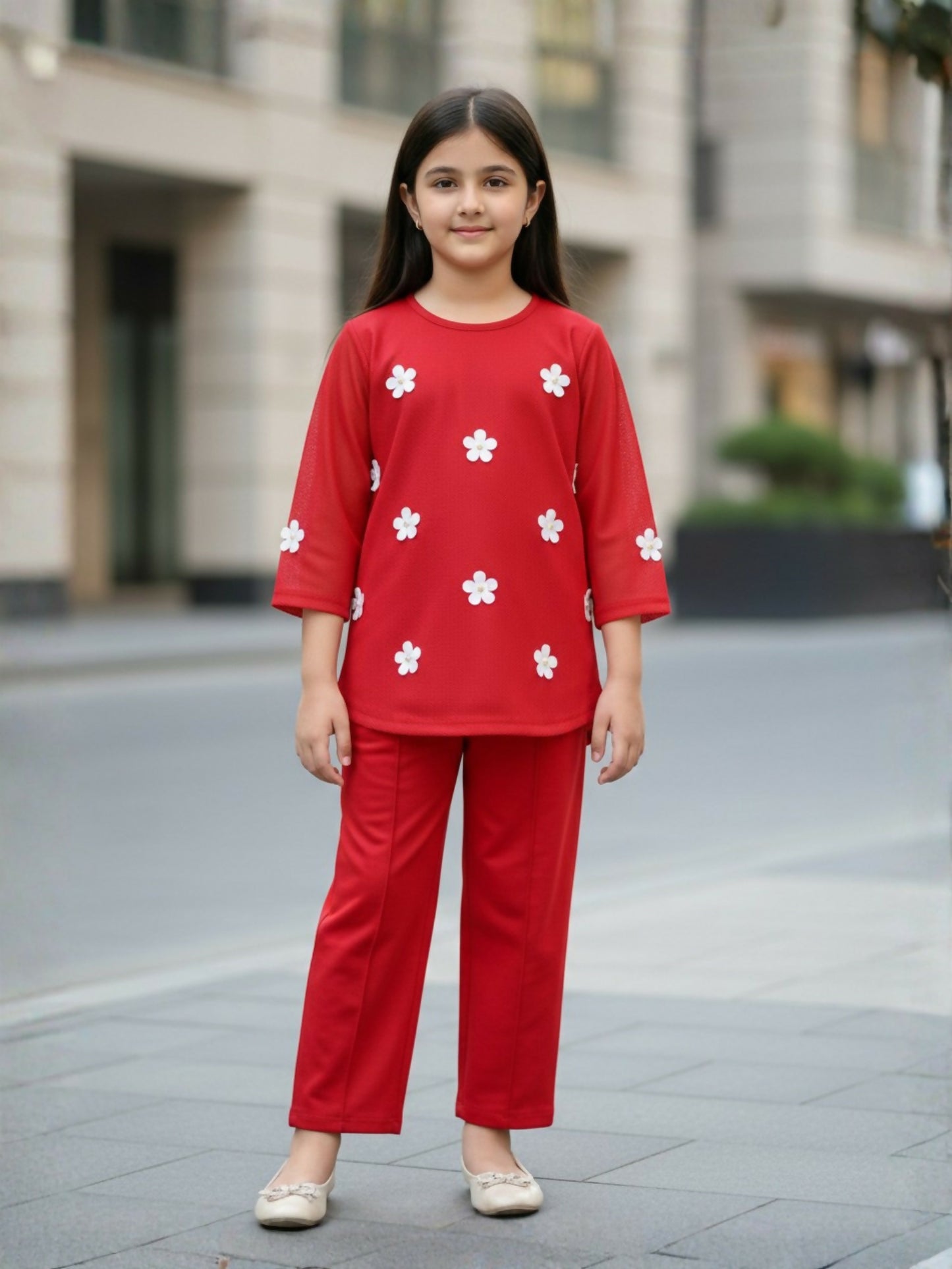 Velvour Girls Cotton Printed Co-Ord Set-VG194-A