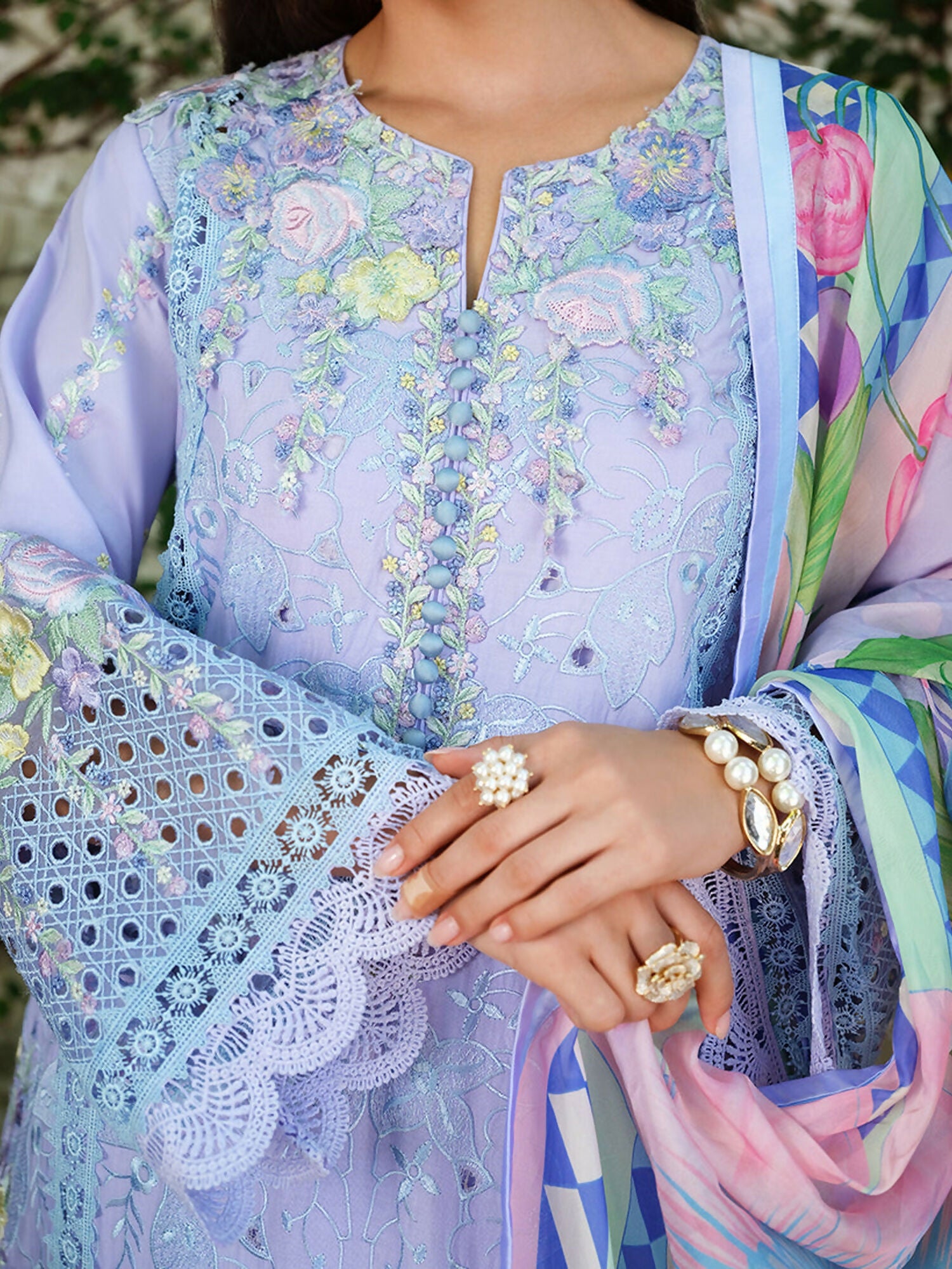 Mushq A Moi Luxury Lawn Embroidered Unstitched 3-Piece Suit-Sweet Confession