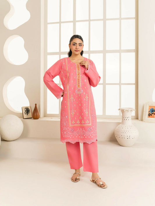 Stylish Collection Aaraish Cotton Embroidered Stitched 2-Piece Suit-Naaz Peach