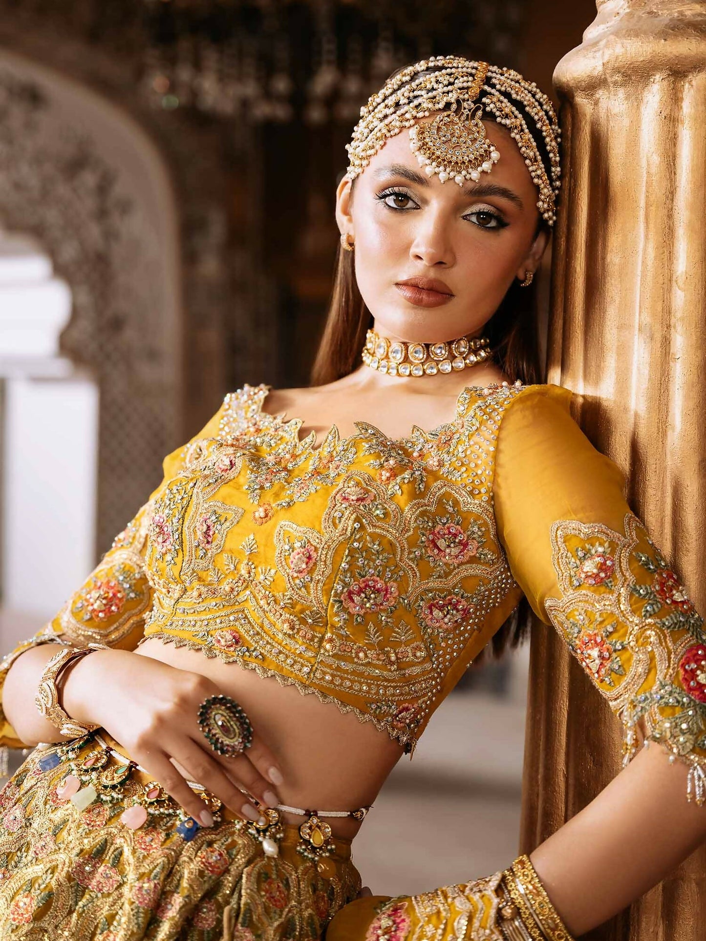 Shiza Hassan Shehnai Organza Embellished Stitched 3-Piece Suit-Camelia