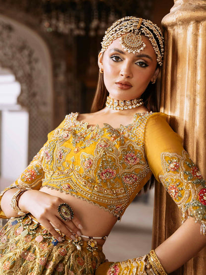 Shiza Hassan Shehnai Organza Embellished Stitched 3-Piece Suit-Camelia