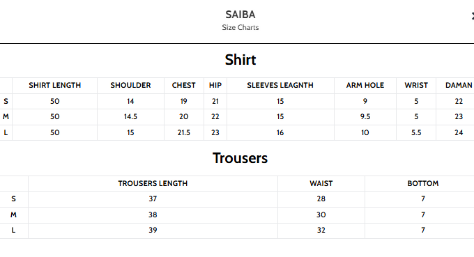 Hemstitch Chiffon Embroidered Stitched 3-Piece Suit-Saiba