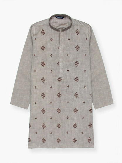 Velvour Boys Cotton Embroidered Stitched Kurta-VB196-K
