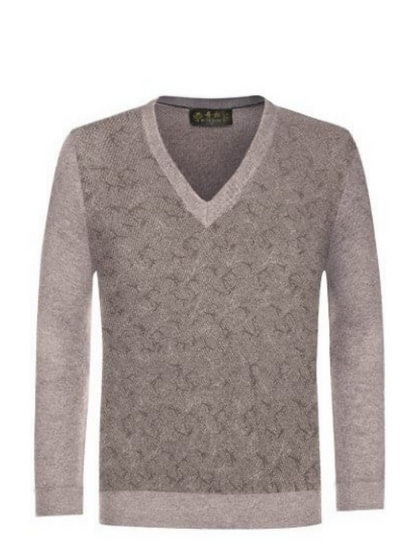 Men V Neck Synthetic Wool Sweaters-14151