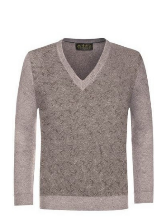Men V Neck Synthetic Wool Sweaters-14151