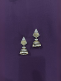 Glitter Jewellery Oxidized Jhumka Earrings with Pearl Beads