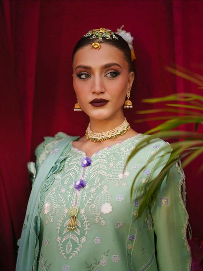 Mahnur Gul Luxury Lawn'26 Embroidered Unstitched 3-Piece Suit-G-011