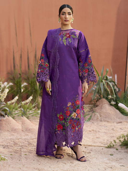 Parishay Ivy Bloom'26 Lawn Embroidered Unstitched 3-Piece Suit-IB-13