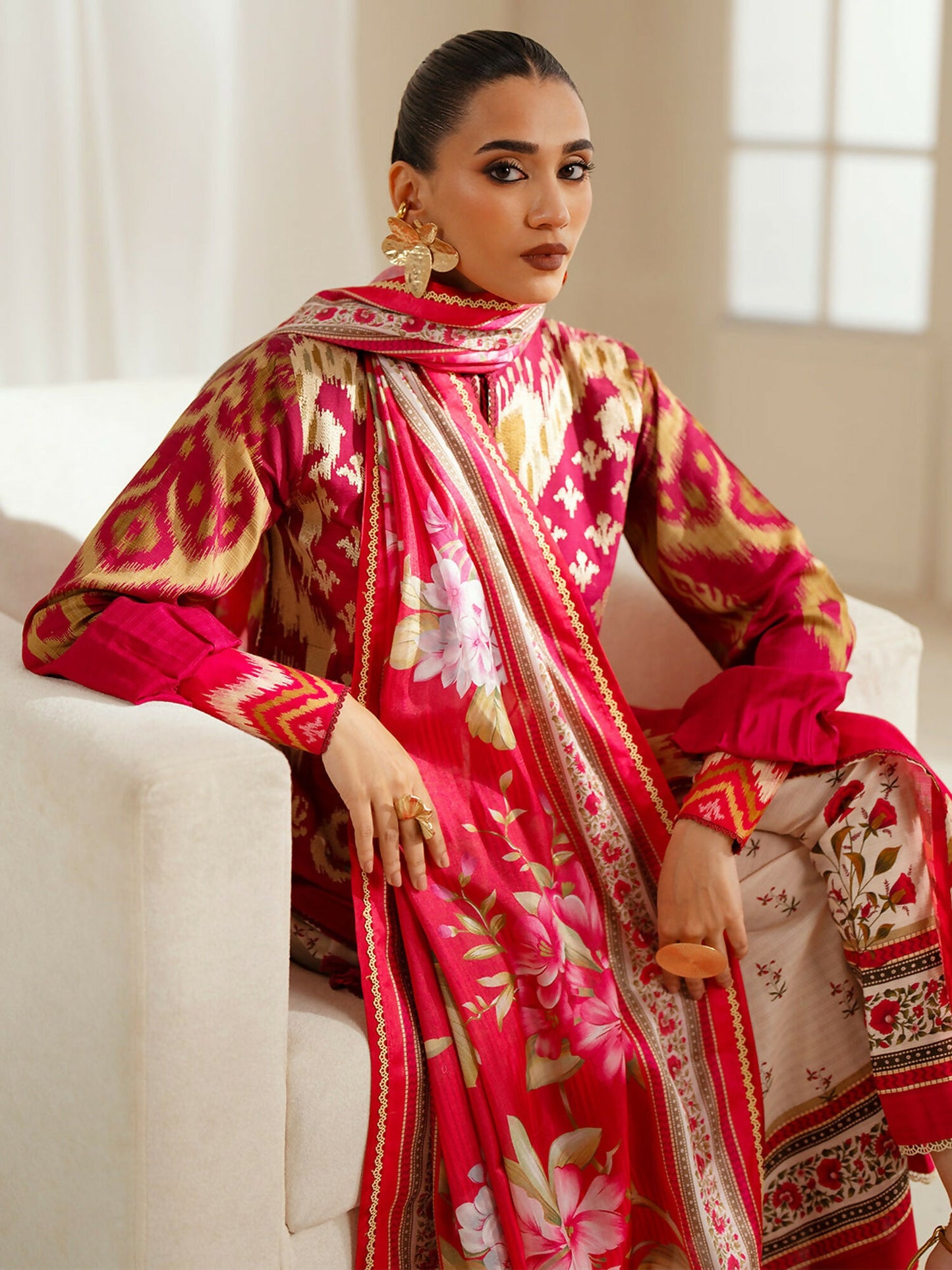 Binilyas Eres Bonita Viscose Embroidered Stitched 3-Piece Suit-1102-A