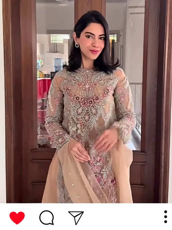 shiza hassan net embellished stitched 2 piece suit florian