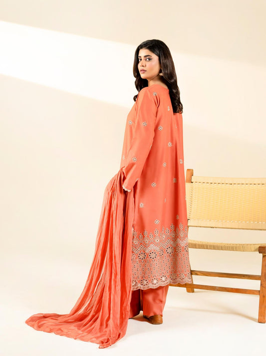 Rust Orange-Rabazka Lawn Embroidered Stitched 3-Piece Suit-WRTW-DEL-S26-3PC-05