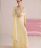 Allure By IH Silver Night Tussel Silk Embroidered Kaftan Set-Lemonade