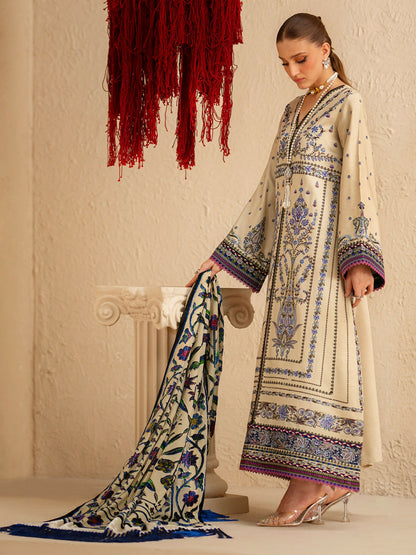 Binilyas Saqqara Kotrai Embroidered Stitched 3-Piece Suit-165-B