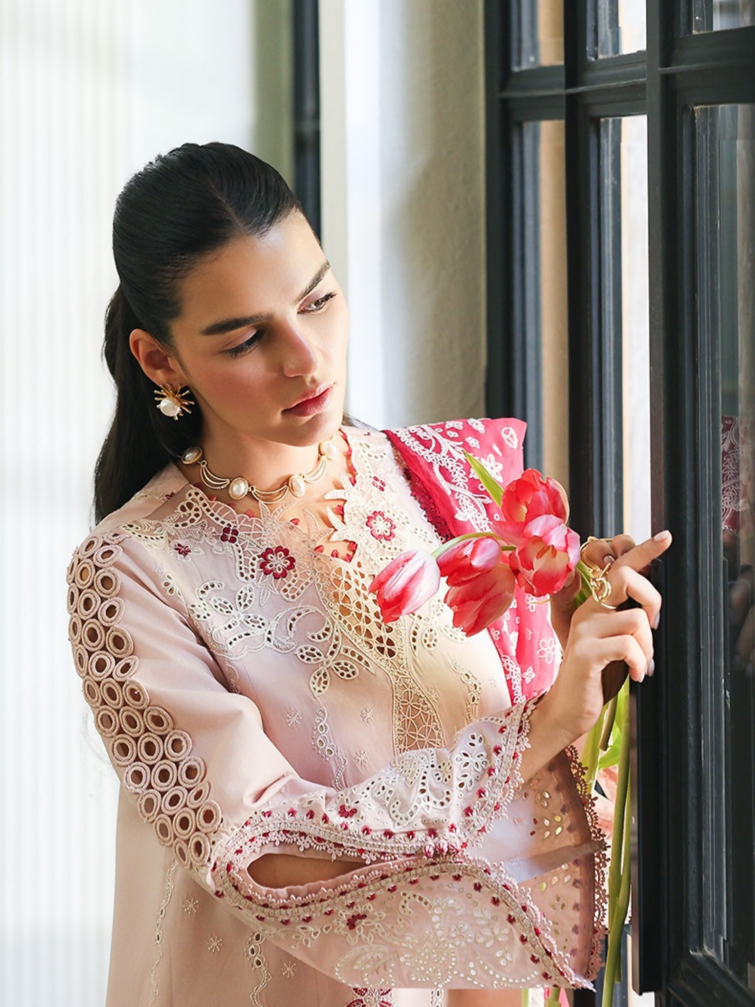 Qalamkar Qline Lawn Drop-1 Embroidered Unstitched 3-Piece Suit-RP-09-Reyna