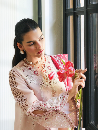 Qalamkar Qline Lawn Drop-1 Embroidered Unstitched 3-Piece Suit-RP-09-Reyna