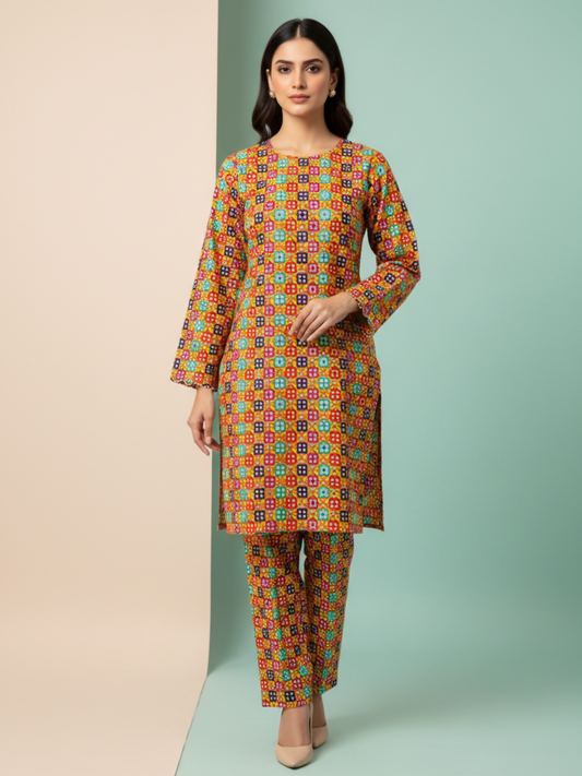 Bin Shaukat Cotton Cambric Printed Unstitched 2-Piece Suit