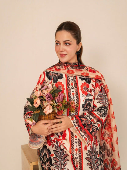 Stylish Collection Whisper Pret Silk Grip Printed Stitched 3-Piece Suit-Floral