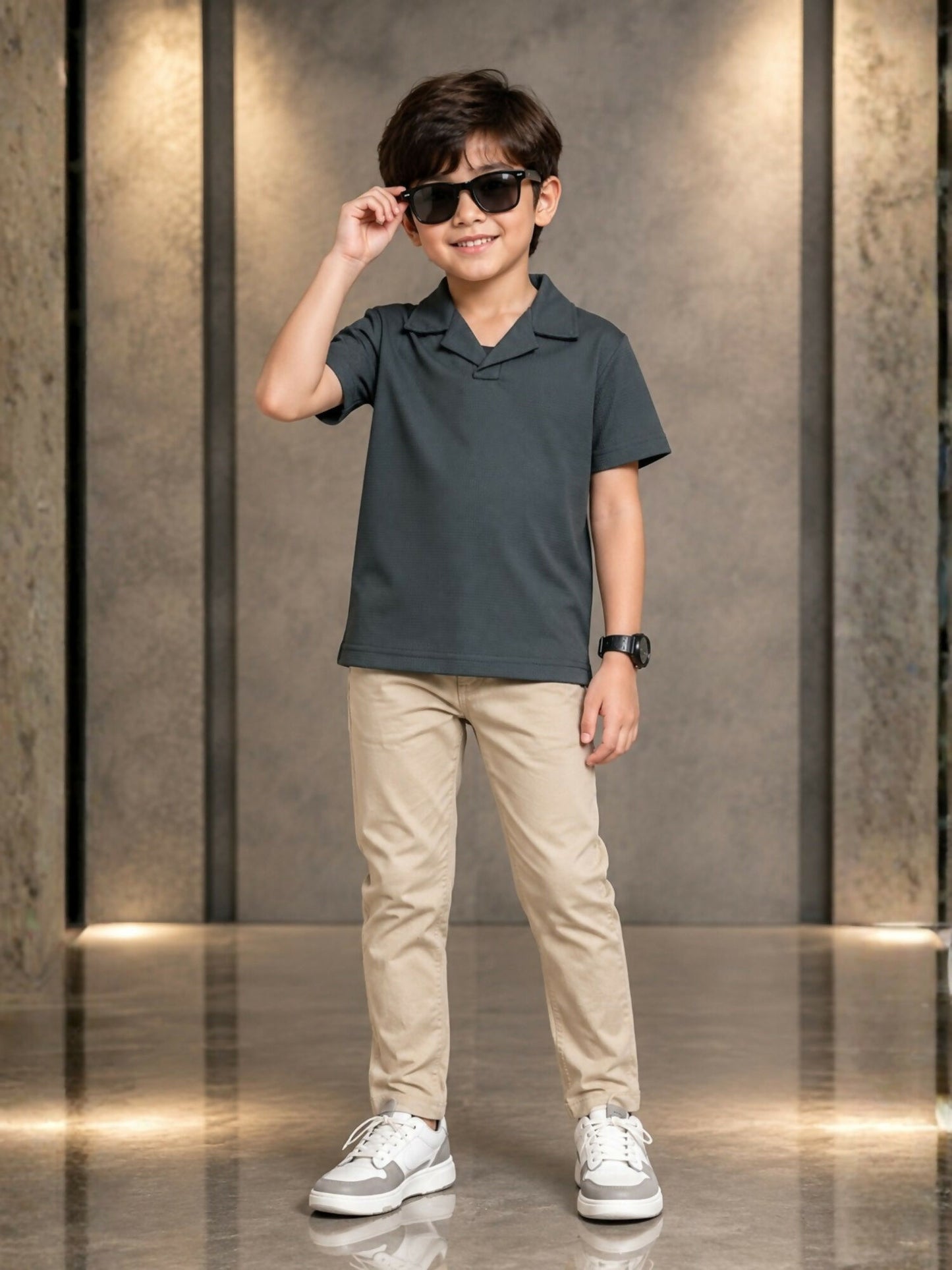 Velvour Boys Polyester Polo Shirt-VP29-C
