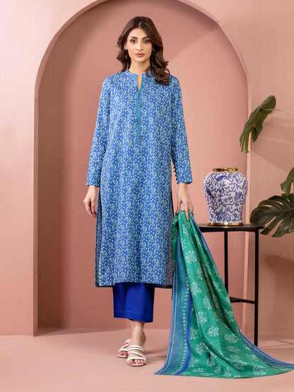 Edenrobe Allure Summer Lawn Printed Unstitched 3-Piece Suit-EWU5A1-35235